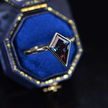 Load image into Gallery viewer, 3 Carat Kite Alexandrite Bezel Solitaire Engagement Ring