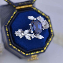 Load image into Gallery viewer, 1.5 Carat Oval Alexandrite Floral 14K White Gold Engagement  Ring