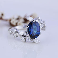 Load image into Gallery viewer, 1.5 Carat Oval Alexandrite Floral 14K White Gold Engagement  Ring