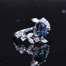 Load image into Gallery viewer, 1.5 Carat Oval Alexandrite Floral 14K White Gold Engagement  Ring