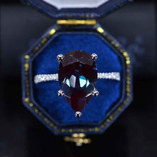 Load image into Gallery viewer, 8 Carat Pear Alexandrite 14K White Gold Engagement Ring