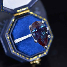 Load image into Gallery viewer, 8 Carat Pear Alexandrite 14K White Gold Engagement Ring