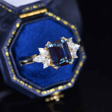 Load image into Gallery viewer, 3Ct Alexandrite Engagement Ring, Solitaire Emerald Cut Alexandrite  Engagement Ring