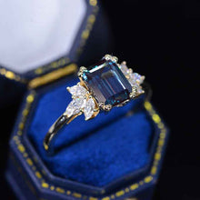 Load image into Gallery viewer, 3Ct Alexandrite Engagement Ring, Solitaire Emerald Cut Alexandrite  Engagement Ring