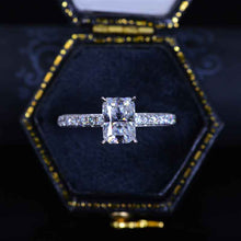 Load image into Gallery viewer, 1 Carat Giliarto Radiant Moissanite Hidden Halo Engagement 14K White Gold Ring
