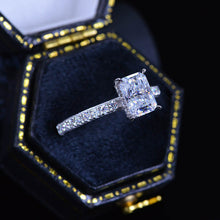 Load image into Gallery viewer, 1 Carat Giliarto Radiant Moissanite Hidden Halo Engagement 14K White Gold Ring