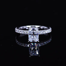 Load image into Gallery viewer, 1 Carat Giliarto Radiant Moissanite Hidden Halo Engagement 14K White Gold Ring