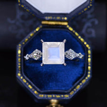 Load image into Gallery viewer, 14K Black Gold Celtic Genuine Moonstone Engagement Ring