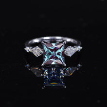Load image into Gallery viewer, 3 Carat Princess Cut Blue Alexandrite Engagement Ring
