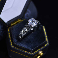 Load image into Gallery viewer, 14K Black Gold Hexagon Moissanite Celtic Engagement Ring