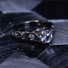 Load image into Gallery viewer, 14K Black Gold Hexagon Moissanite Celtic Engagement Ring