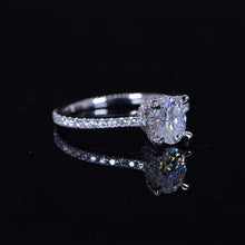 Load image into Gallery viewer, 1 Carat Carat Oval Moissanite Ring, Hidden Halo Gold Engagement Ring