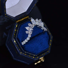 Load image into Gallery viewer, 3 Carat Pear Alexandrite Halo Floral Engagement Ring 14K White Gold Ring Set