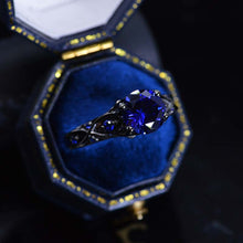 Load image into Gallery viewer, 14K Black Gold 3 Carat Sapphire Celtic Engagement Ring