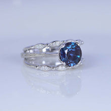 Load image into Gallery viewer, 2 Carat Alexandrite Engagement Eternity Rings Eternity Set