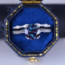 Load image into Gallery viewer, 2 Carat Alexandrite Engagement Eternity Rings Eternity Set