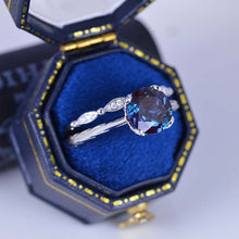 Load image into Gallery viewer, 2 Carat Alexandrite Engagement Eternity Rings Eternity Set