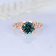 Load image into Gallery viewer, 2 Carat Teal Sapphire Celtic Engagement Ring 14K Yellow Gold