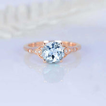 Load image into Gallery viewer, 2 Carat Genuine Natural Aquamarine Celtic Engagement Ring 14K Yellow Gold
