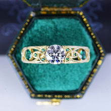 Load image into Gallery viewer, Moissanite Celtic Engagement Ring 14K Yellow Gold