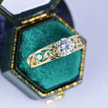 Load image into Gallery viewer, Moissanite Celtic Engagement Ring 14K Yellow Gold