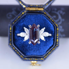 Load image into Gallery viewer, 14K White Gold 3 Carat Hexagon Alexandrite Cluster Engagement Ring