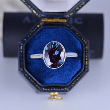 Load image into Gallery viewer, 3 Carat Oval Alexandrite  Bezel Set Gold Engagement Ring