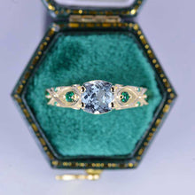 Load image into Gallery viewer, 14K Yellow Gold Cushion Genuine Natural Aquamarine Celtic Engagement Ring