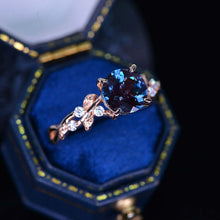 Load image into Gallery viewer, 2 Carat Alexandrite Floral Rose Gold Engagement Ring