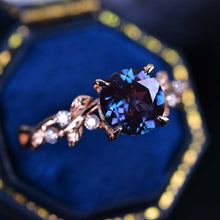 Load image into Gallery viewer, 2 Carat Alexandrite Floral Rose Gold Engagement Ring