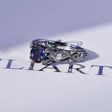 Load image into Gallery viewer, 1 Carat 14K Black Gold Alexandrite Celtic Engagement Ring