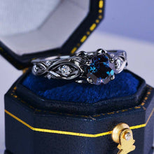 Load image into Gallery viewer, 1 Carat 14K Black Gold Alexandrite Celtic Engagement Ring