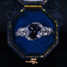 Load image into Gallery viewer, 2 Carat Alexandrite Floral Leaf Engagement 14K White Gold Ring