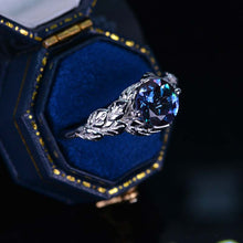 Load image into Gallery viewer, 2 Carat Alexandrite Floral Leaf Engagement 14K White Gold Ring