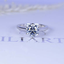 Load image into Gallery viewer, 2 Carat Gray Moissanite Six Prongs Engagement Ring