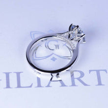 Load image into Gallery viewer, 2 Carat Gray Moissanite Six Prongs Engagement Ring