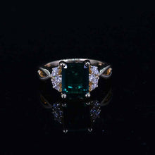 Load image into Gallery viewer, 3 Carat Emerald Cut Emerald Stone Twisted Shank Engagement Ring