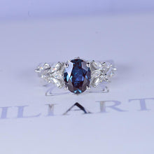 Load image into Gallery viewer, Celtic 2 Carat Oval Alexandrite 14K White Gold Engagement Ring