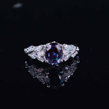 Load image into Gallery viewer, Celtic 2 Carat Oval Alexandrite 14K White Gold Engagement Ring