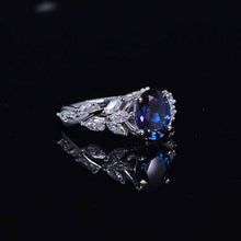 Load image into Gallery viewer, Celtic 2 Carat Oval Alexandrite 14K White Gold Engagement Ring