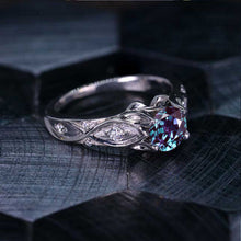 Load image into Gallery viewer, 14K White Gold Alexandrite Celtic Engagement Ring