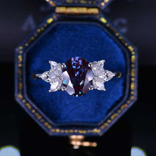 Load image into Gallery viewer, 14K Rose Gold 2 Carat Oval Alexandrite Halo Vintage Engagement Ring