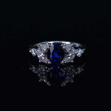 Load image into Gallery viewer, 2 Carat Royal Blue Sapphire 14K White Gold Engagement Promissory Ring
