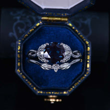 Load image into Gallery viewer, 2 Carat Alexandrite Floral Shank Gold Engagement Ring