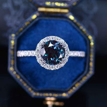 Load image into Gallery viewer, 2 Carat Alexandrite Halo Gold Engagement Promissory Ring