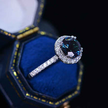 Load image into Gallery viewer, 2 Carat Alexandrite Halo Gold Engagement Promissory Ring