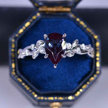 Load image into Gallery viewer, 3 Carat Pear Cut Alexandrite Floral Gold Floral Engagement Ring