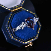 Load image into Gallery viewer, 3 Carat Pear Cut Alexandrite Floral Gold Floral Engagement Ring