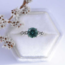 Load image into Gallery viewer, 3 Carat Teal Sapphire Stone 14K White Gold Ring
