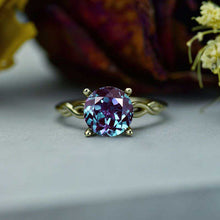 Load image into Gallery viewer, 3 Carat Alexandrite Stone 14K White Gold Ring